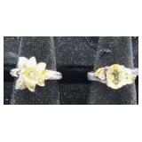 (2) STERLING SILVER RINGS 91) HAS CITRINE GEM
