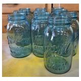(10) BLUE BALL CANNING JARS