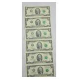(5) 2003A & (1) 2009 $2 BILLS