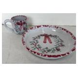 BYBEE POTTERY PIE PLATE & MUG