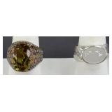 (2) STERLING SILVER QUARTZ RINGS