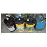 (3) 5 GALLON BUCKETS OF HYDRAULIC FLUID