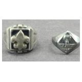 (2) STERLING SILVER RINGS CUB SCOUT RING