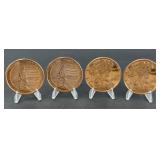 (4) 1 OUNCE COPPER ROUNDS