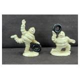 (2) CAST IRON MICHELIN MAN PAPERWEIGHTS