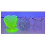 (1) URANIUM GLASS & (2) OTHER TOOTHPICKERS