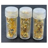 (3) GOLD SHAVING VILES