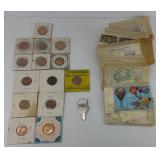 COPPER PENNIES  & STAMPS