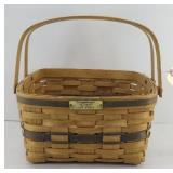 LONGABERGER 1992 CAKE BASKET W/ RISER