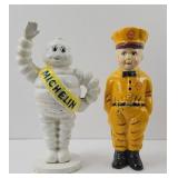 CAST IRON MICHELIN MAN & SHELL OIL BANKS