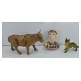 CHALKWARE SAILOR, DOG, OCCUPIED GERMANY COW