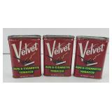 (3) VELVET TOBACCO TINS