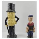 CAST IRON MR PEANUT & POPEYE BANKS