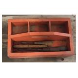 CARPENTERS TOOL TRAY WITH TOOLS WOOD