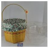 LONGABERGER 1997 SNOWFLAKE BASKET W/ INSERTS