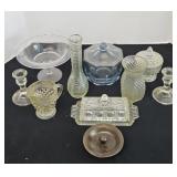GLASS BUTTER DISH & OTHER ITEMS