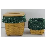 LONGABERGER TALL TISSUE BASKET & TEASPOON BASKET