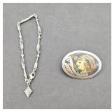 STERLING SILVER BRACELET & PENDANT