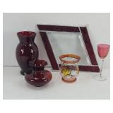 RUBY READ VASES, STAINED GLASS SUNCATCHER & MORE
