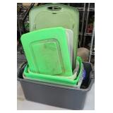 ASSORTED TOTES WITH SOME LIDS