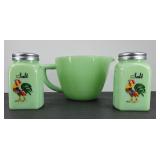JADITE GREEN MEASURING CUP & SHAKER SET