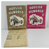 HOOSIER HUNDRED OFFICIAL PROGRAM, 1957 & 1958