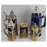 (5) STEINS, TALLEST 11 1/2 INCHES