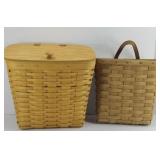 (2) LONGABERGER MAIL & LARGE KEY BASKET