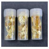 (3) GOLD SHAVING VILES