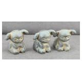 (3) GRISWOLD CAST IRON PUPS MARKED