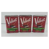 (3) VELVET TOBACCO TINS