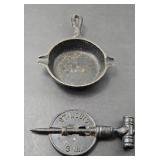 CAST IRON ASHTRAY & STOVE KEY