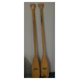 (2) WOOD OARS