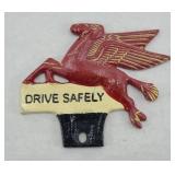 MOBIL GAS LICENSE PLATE TOPPER METAL