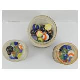 (3) JARS OF MARBLES