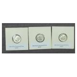 (3) ROOSEVELT SILVER DIMES GRADED MS69