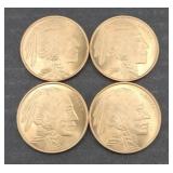 (4) COPPER  1 OZ EACH ROUNDS