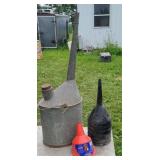 VINTAGE WATER CANS OF FUNNELS