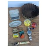 WATCH, ADVERTISING PINS & PAPERWEIGHT