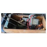 WOOD CRATE, HARDWARE & LIGHT