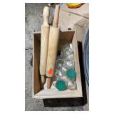 SHAKERS & ROLLING PINS IN WOOD BOX
