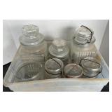 GLASS CANISTERS & JARS W/ BAILS