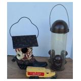 BIRDHOUSE & FEEDER & CAST IRON COKE TRUCK