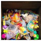 WOOD CRATE OF FAST FOOD TOYS