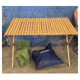 FOLDING WOOD TABLE W/ AIR MATTRESS