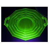 URANIUM GREEN DEPRESSION PLATE & MORE