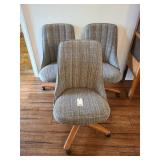 (3) UPHOLSTERED ROLLING CHAIRS