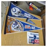 COLTS SUPER BOWL PENNANTS, PINS