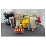 PLASTIC SERVING WARE & COFFEE MAKER