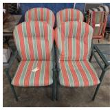 (4) PATIO CHAIRS W/ CUSTOM CUSHIONS